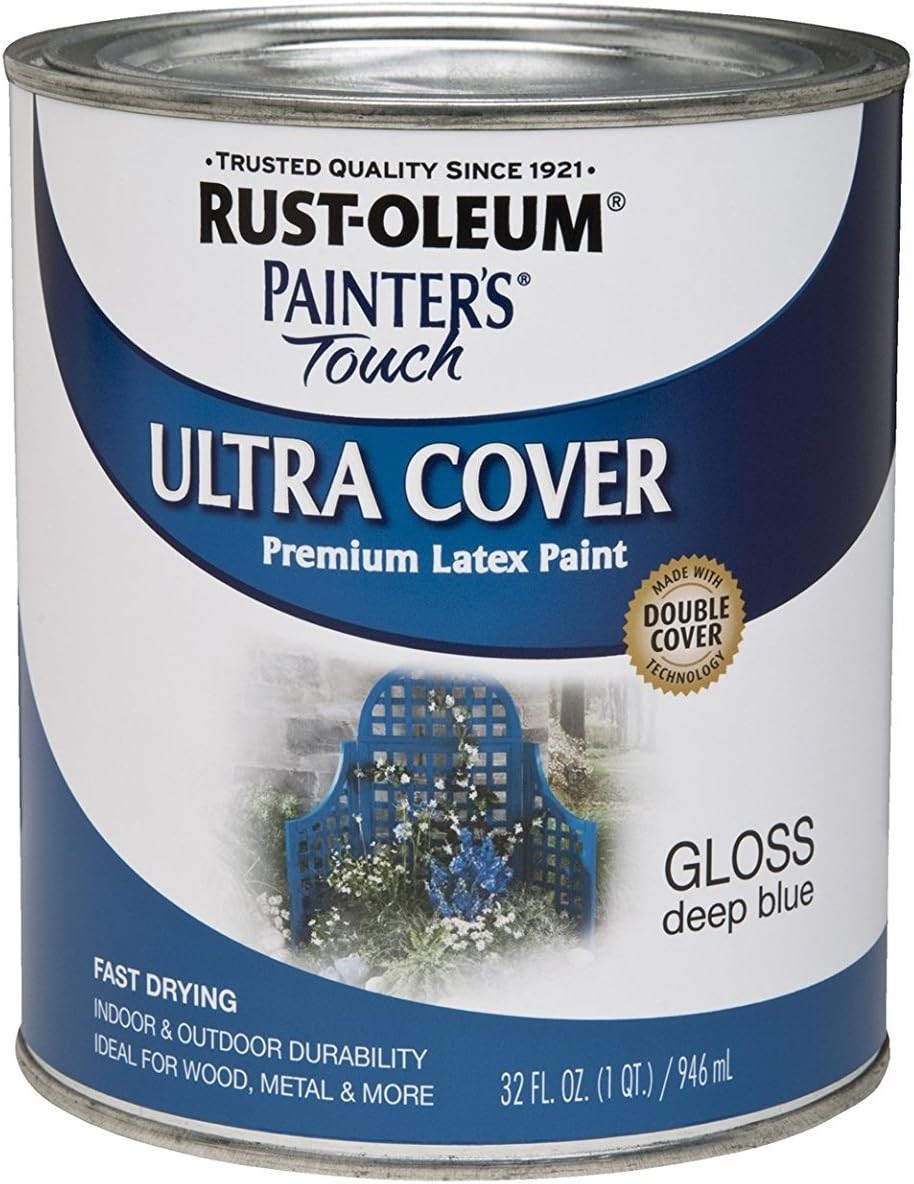 Rust-Oleum 224428T Brush 224428 Painter’s Touch Latex Paint, Quart, Gloss Deep B