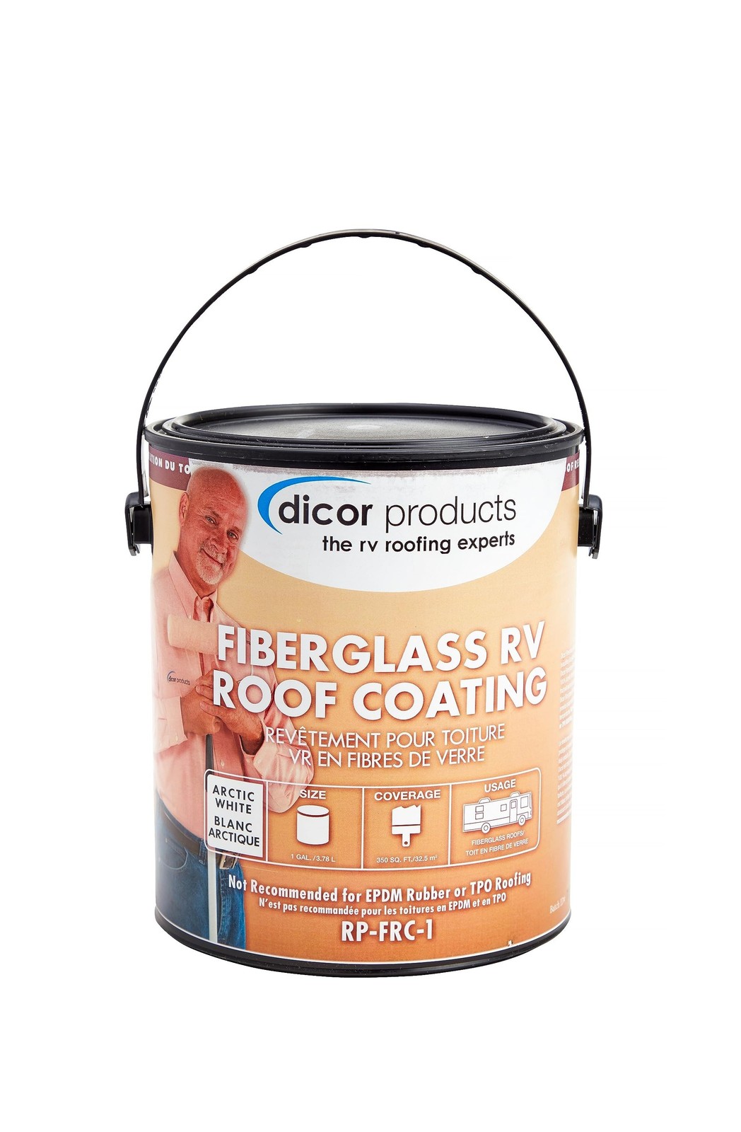 Dicor RP-FRC-1 Fiberglass RV Roof Coating System – White, 1 Gallon