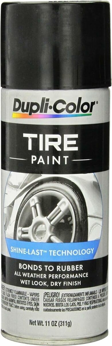 Dupli Color Tire Paint Black 10 Ounce Fast Drying Automotive Spray Paint
