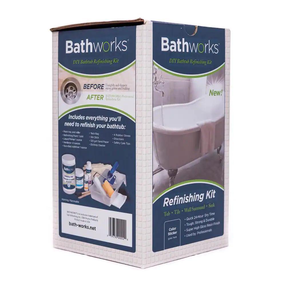 Bathtub Refinish Bathworks Complete Kit in White Slip Guard Glossy Durable Resin