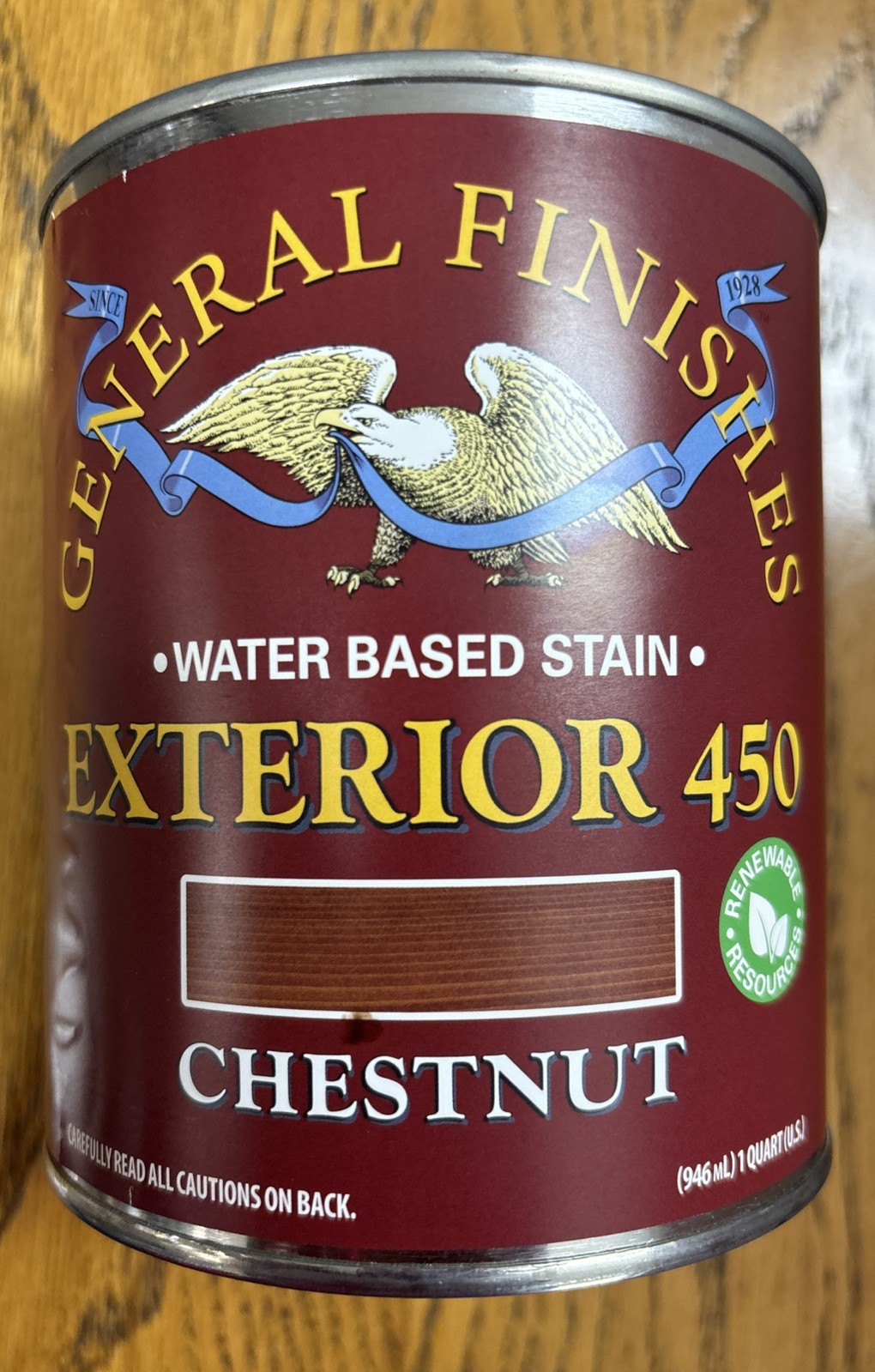 💦☀️ Exterior 450 Water Based Wood Stain, 1 Quart – Chestnut
