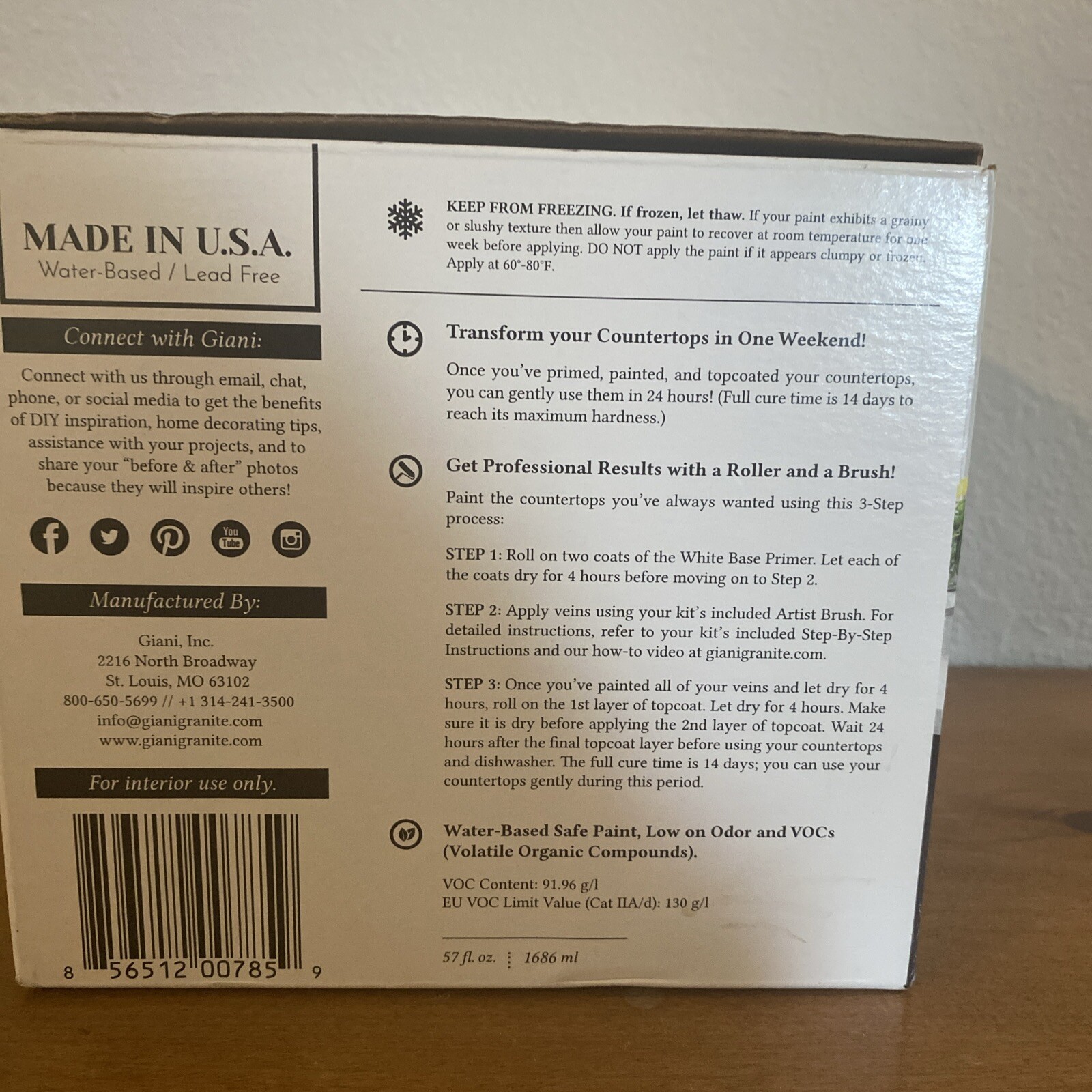 Giani Marble Countertop Paint Kit (Carrara White)