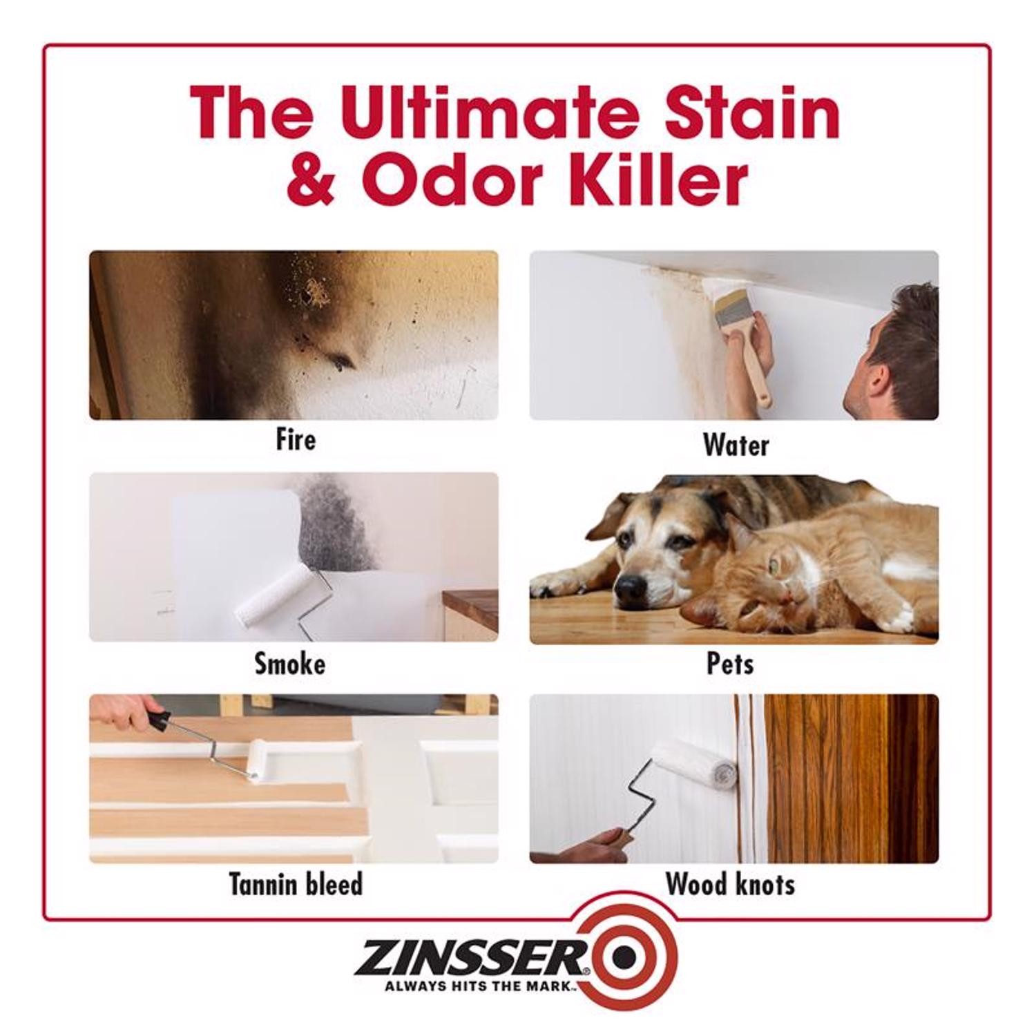 Zinsser B-I-N White Shellac-Based Primer and Sealer 1 gal (Pack of 2)