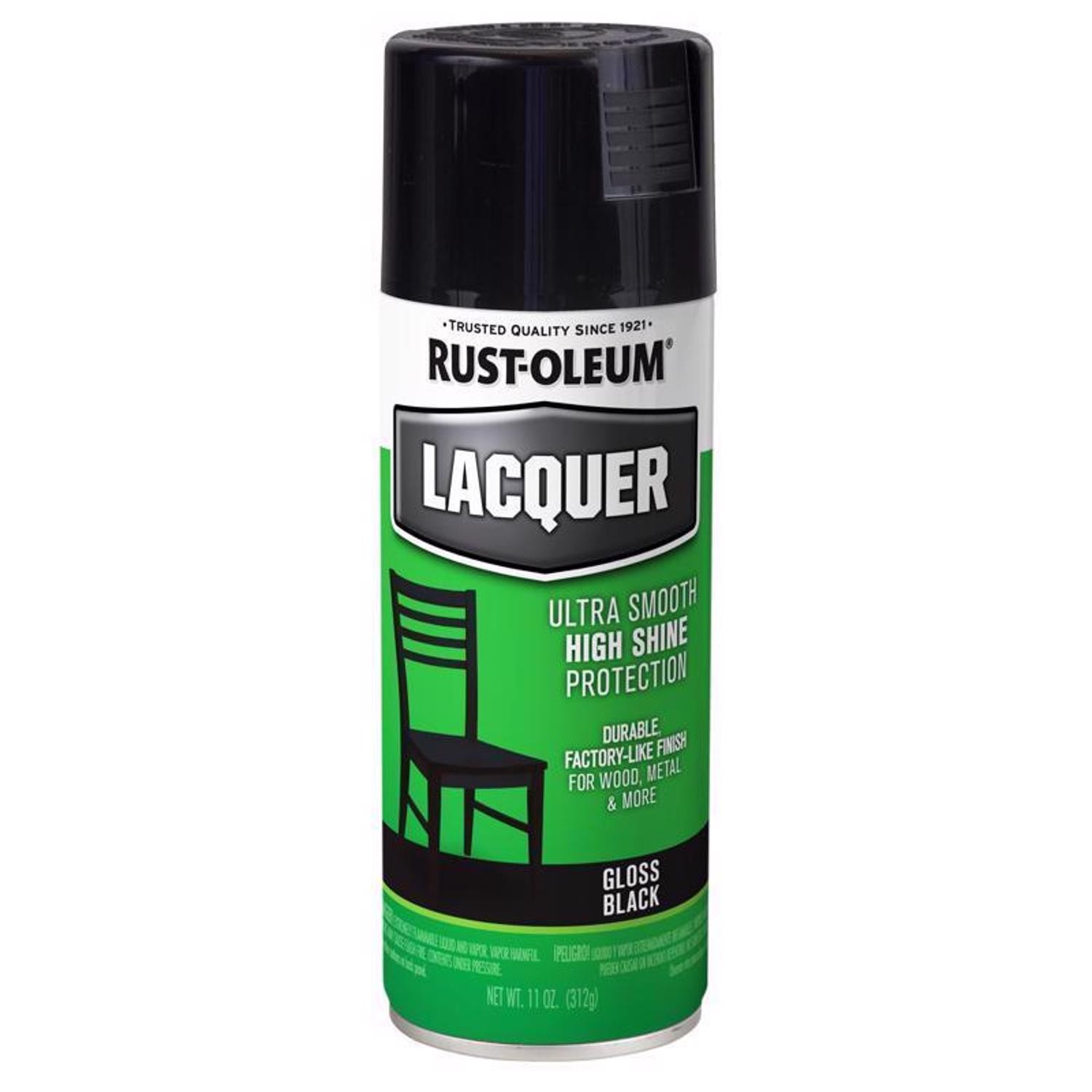 Rust-Oleum 1905830 High Gloss Black Acrylic Base Lacquer Spray Paint 11 oz.