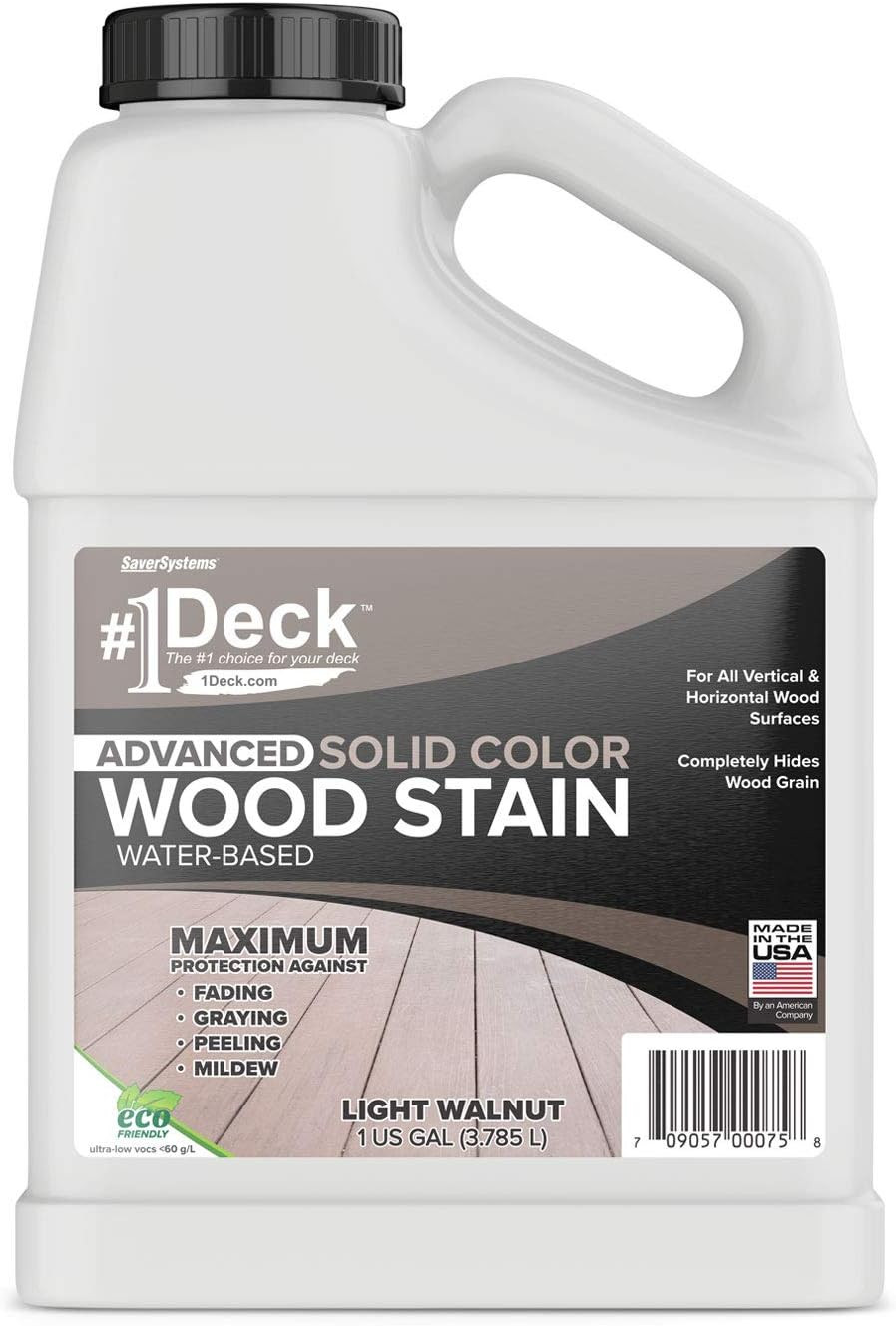 #1 Deck Premium Advanced Solid Color Outdoor Wood Stain and Sealer in One – Wate