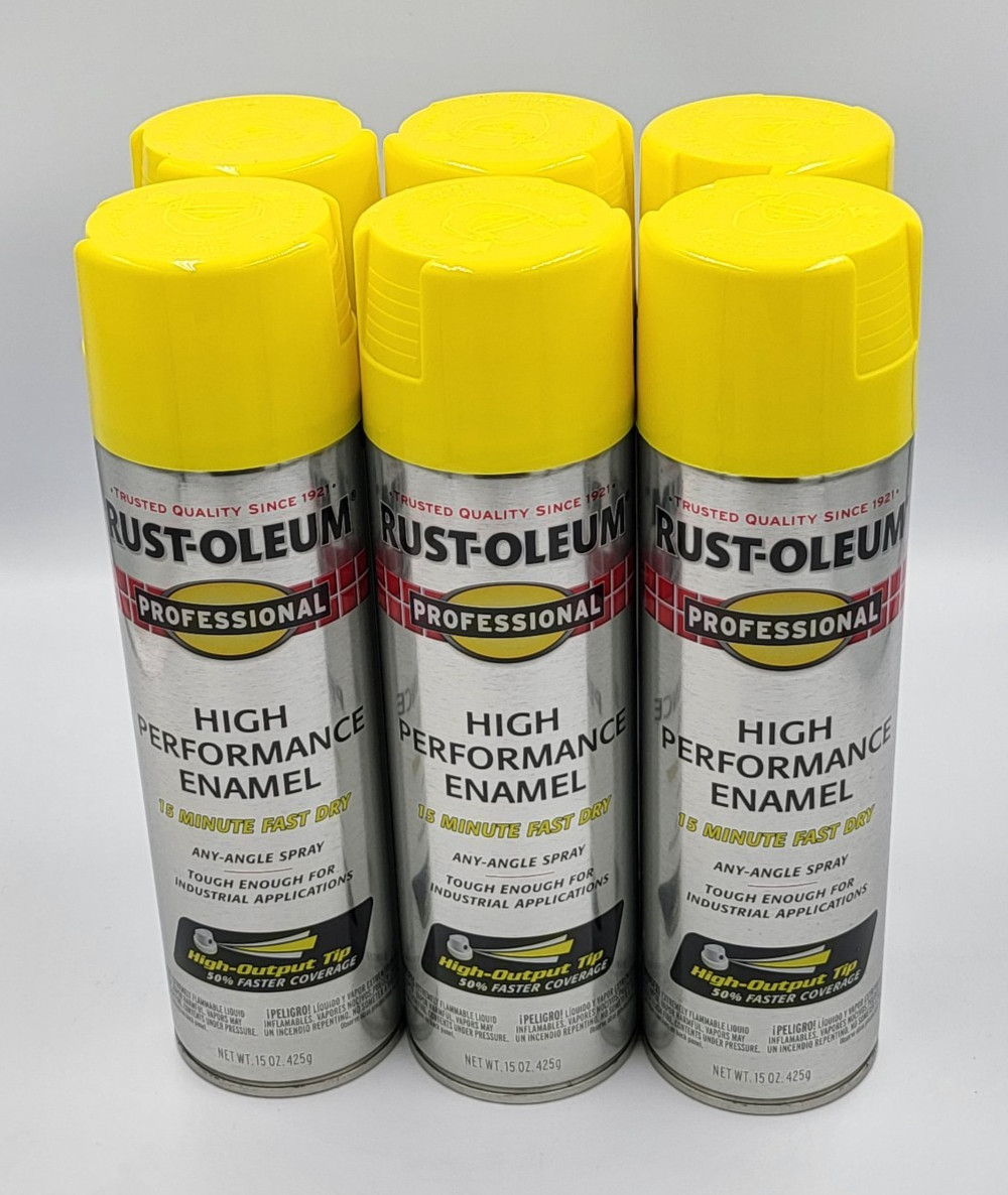 Rust-Oleum 7543838 6 PACK Enamel Spray Paint 15 oz GLOSS SAFETY YELLOW 6Pk