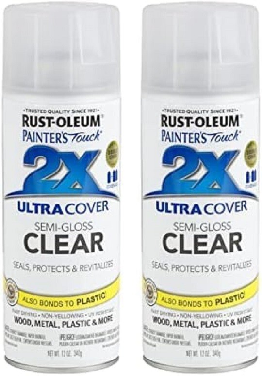 4pcs 249859 Painter’S Touch 2X Ultra Cover Spray Paint, 12 Oz, Semi-Gloss Clear