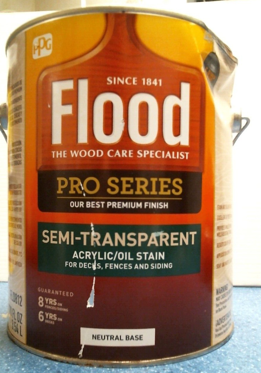 Flood Pro-Series Semi-Transparent Acrylic/Oil Stain, Neutral Base,1 gal.(FLD812)