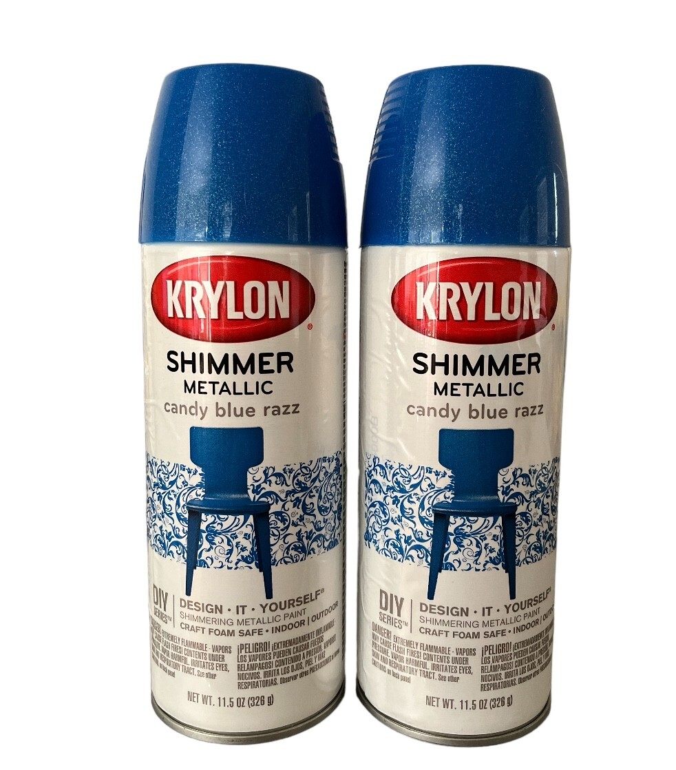 Krylon Shimmer Metallic Candy Blue Razz 11.5 Oz Pack of 2 New