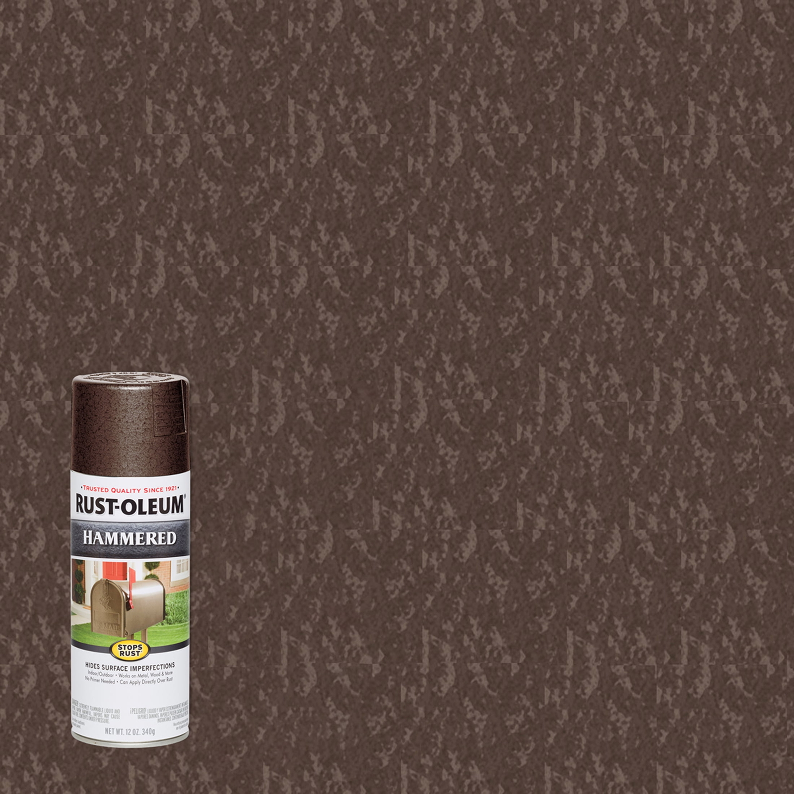 Brown, Stops Rust Hammered Spray Paint-210880, 12 Oz