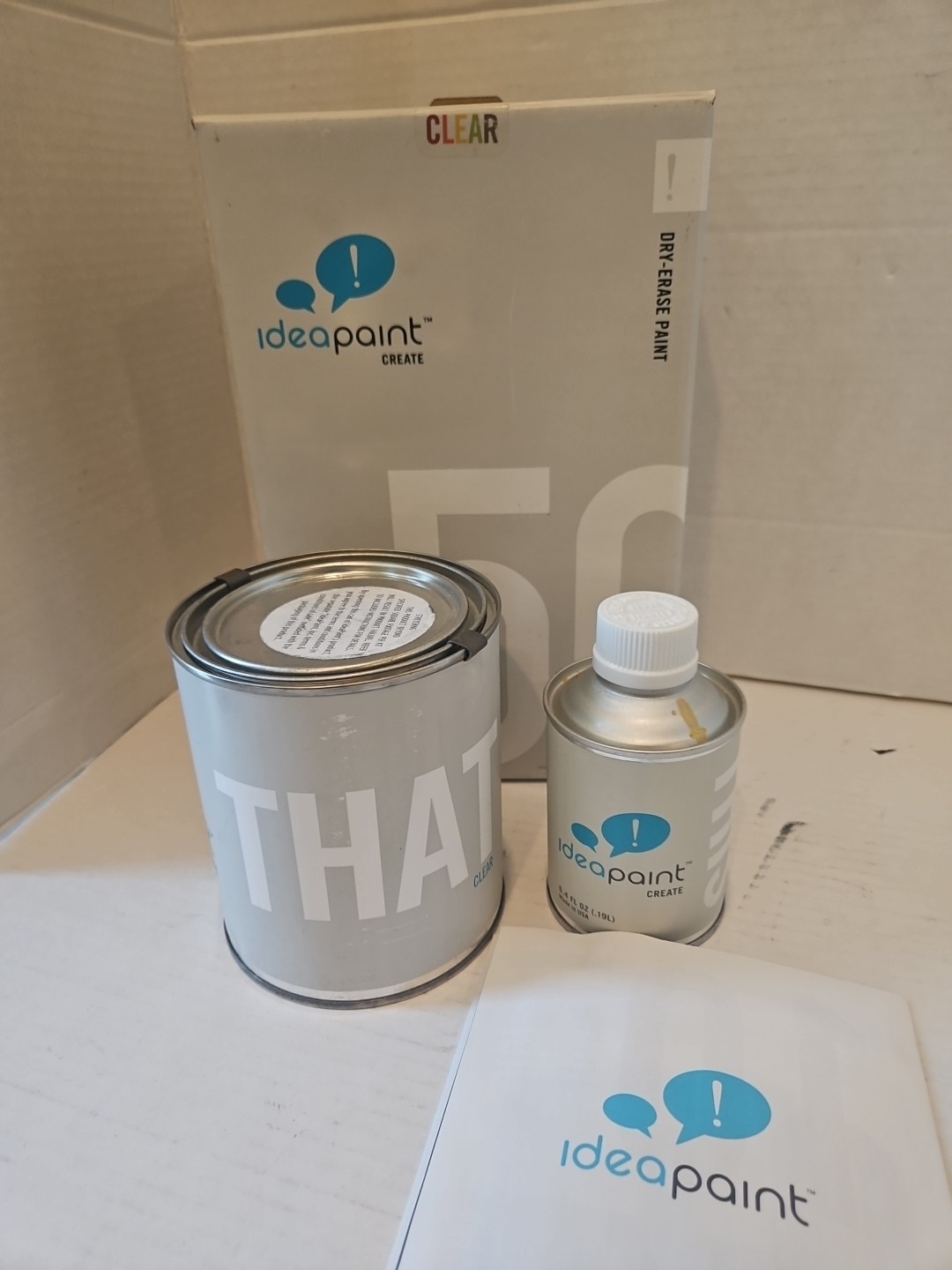 IdeaPaint Pro Kit Dry Erase Paint CLEAR 50 Sq Ft Industrial Paint Kit 2 Availab