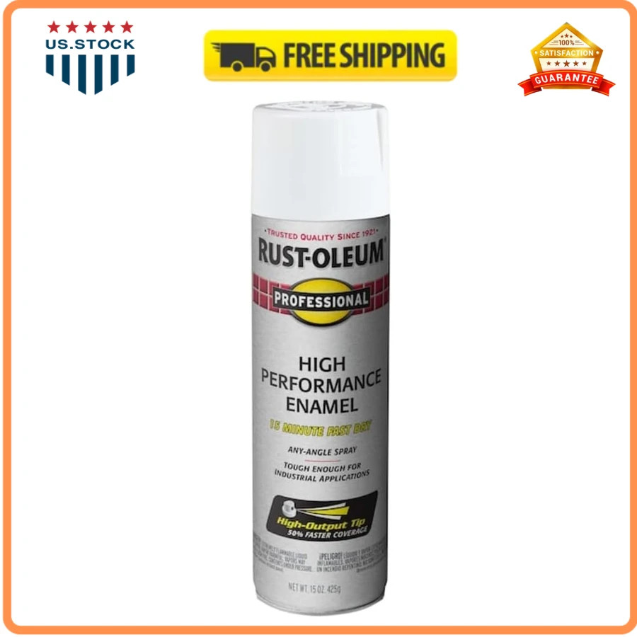 Rust-Oleum Professional High Performance Enamel Spray Paint Semi-Gloss White…