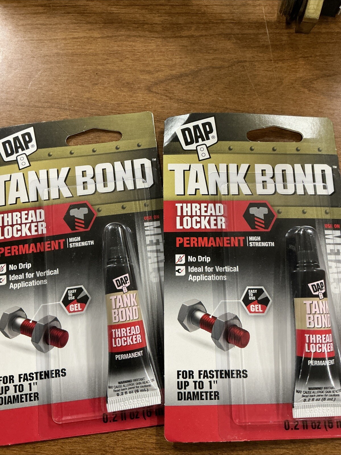 QTY 2 DAP TANK BOND Permanent high strength Thread Locker,.2 oz FREE SHIPPING