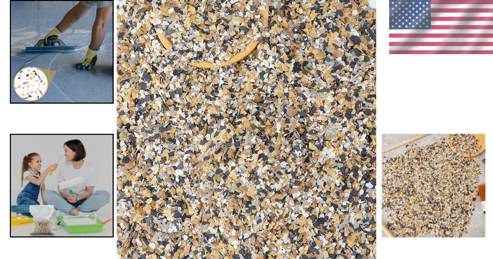 Epoxy Floor Color Chips – 1.54 Lb Decorative Concrete Coating Flakes in 5 Shades