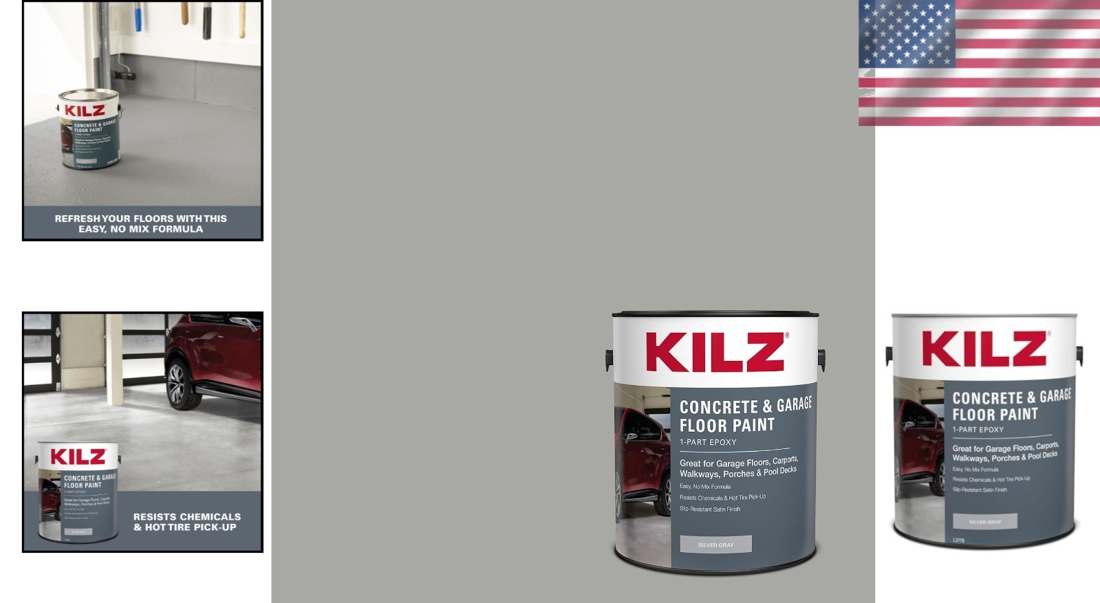 Durable Silver Gray 1-Gallon Epoxy Concrete Floor Paint – Scuff Resistant Finish