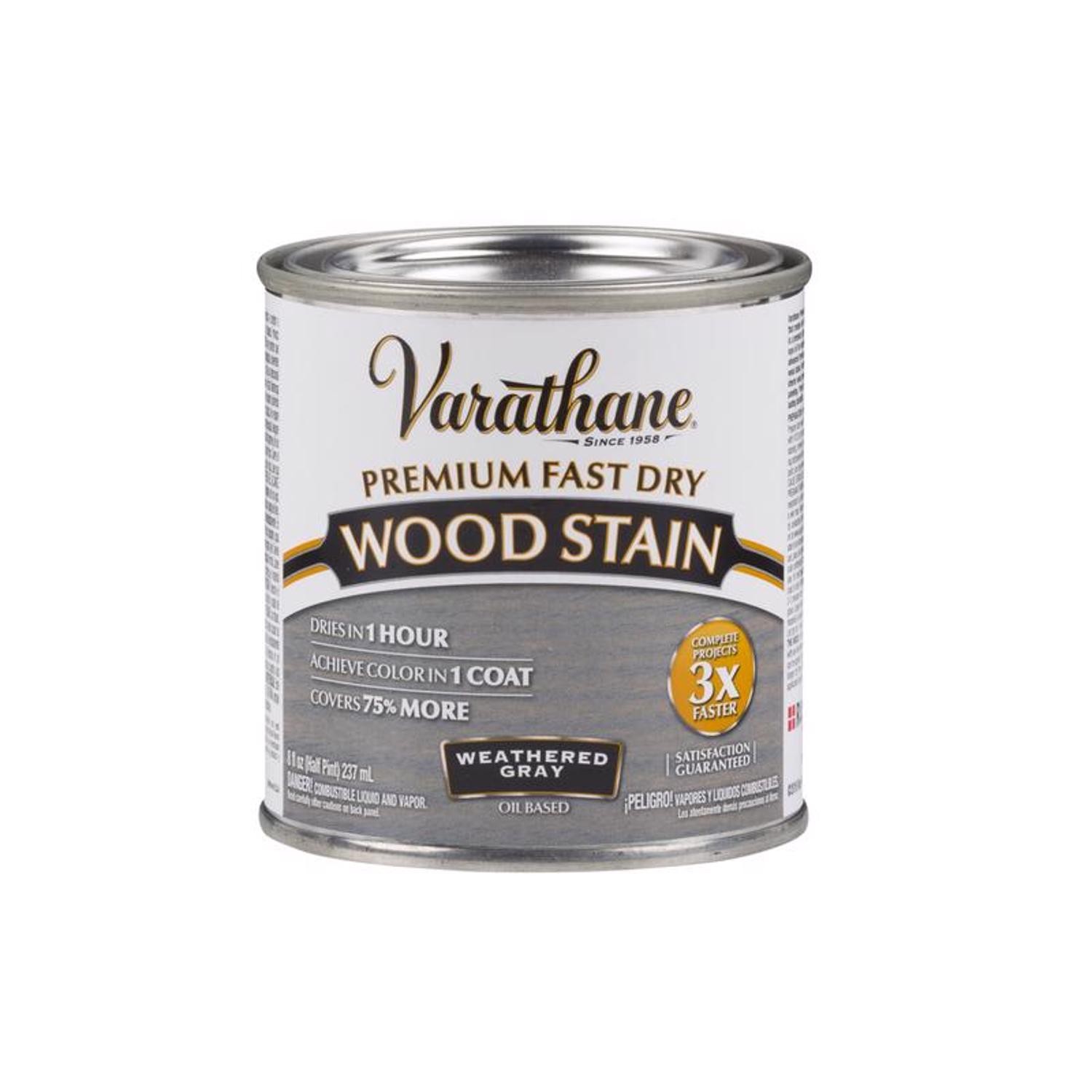 Varathane 269398 Premium Fast Dry Weathered Gray Wood Stain 1/2 pt.