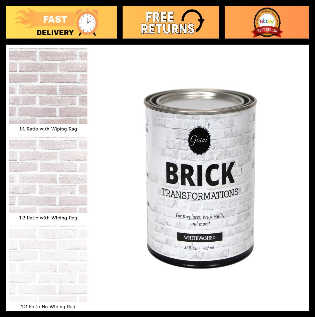 Whitewash Paint for Brick Walls & Fireplaces – Easy DIY Home Transformation