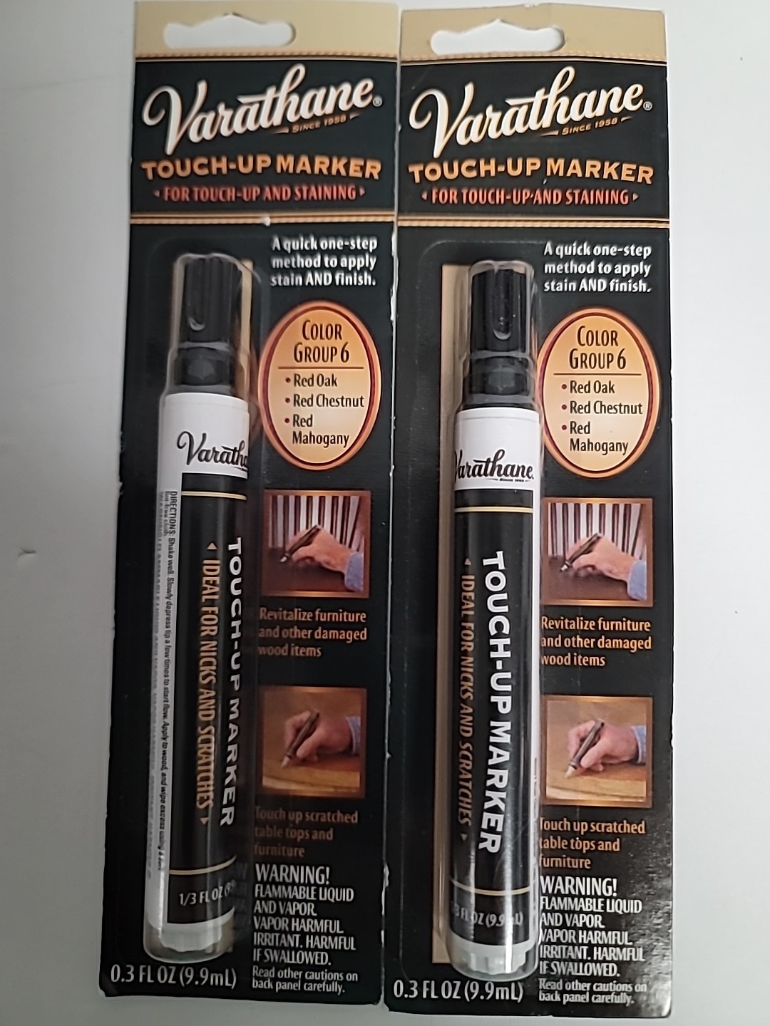 (2pack)Varathane 215357 Wood Stain Touch-Up Marker For Red