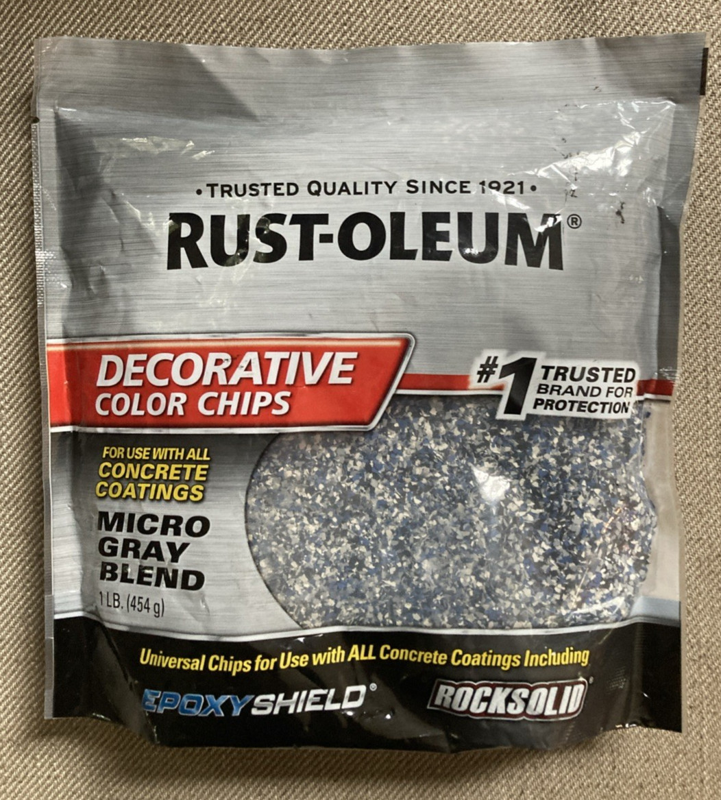 Rust-Oleum 1 lb. Micro Gray Blend Decorative Color Chips For Paint ~ NEW SEALED
