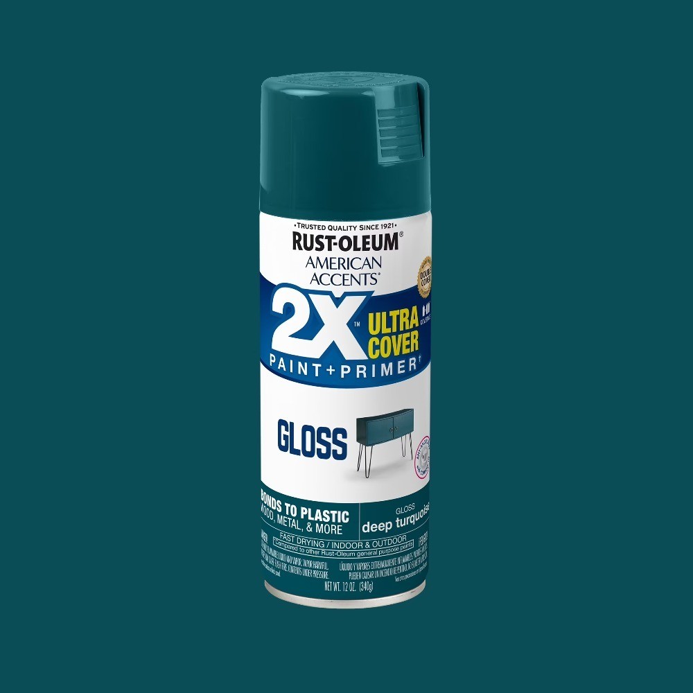 (2 pack) Deep Turquoise, American Accents 2X Ultra Cover Gloss Spray