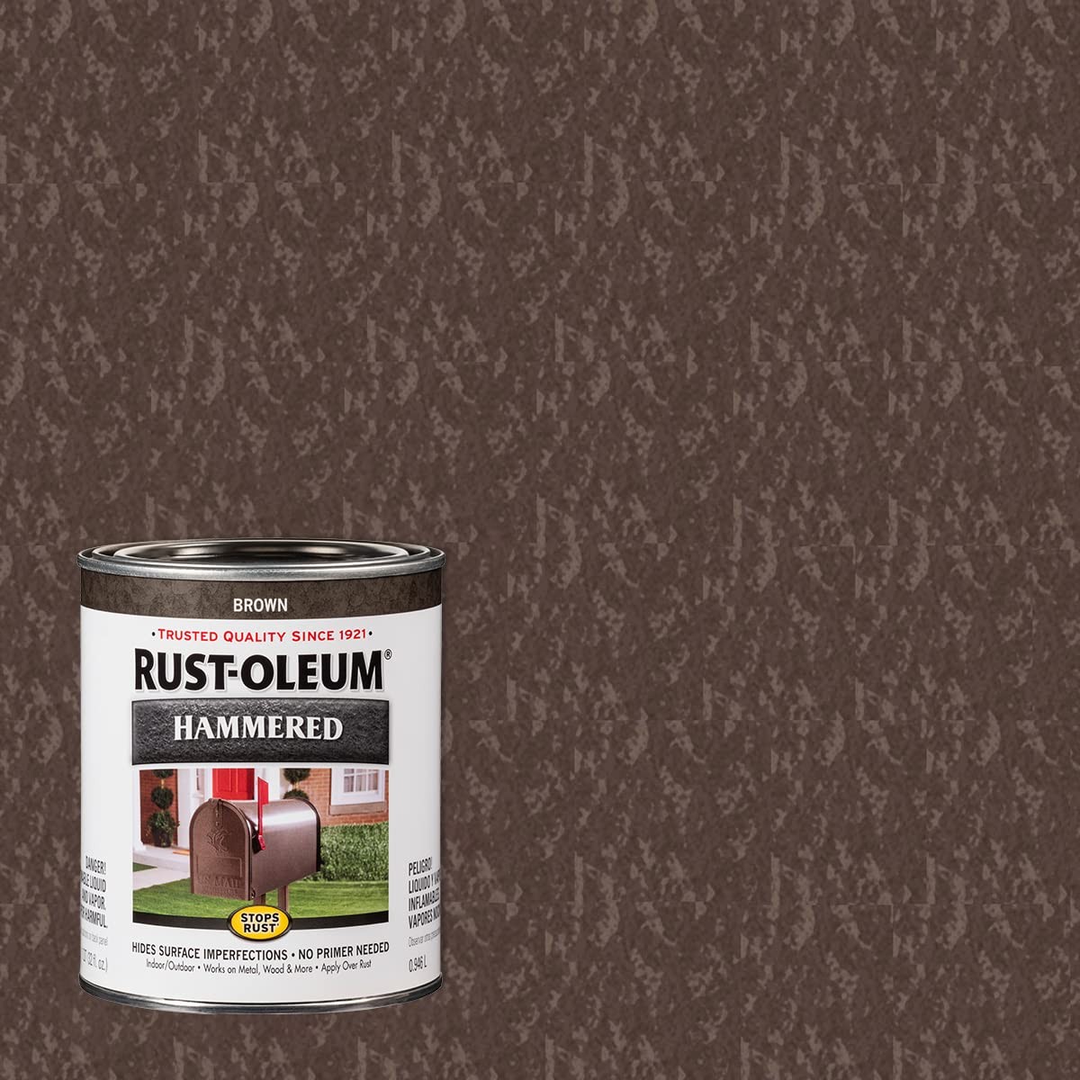 Stops Rust Brush On Protective Enamel Paint, Hammered Brown