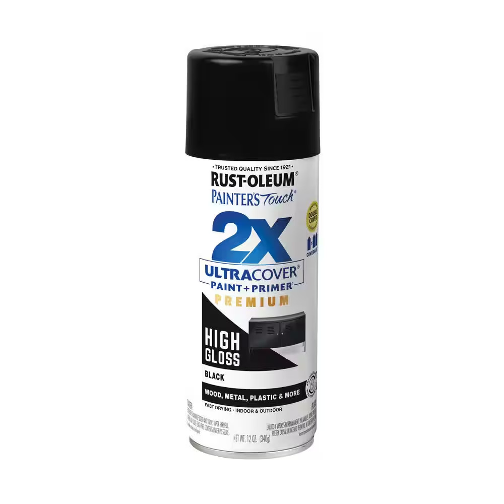 12 Oz. High Gloss Black Ultra Cover General Purpose Spray Paint (Case of 6)
