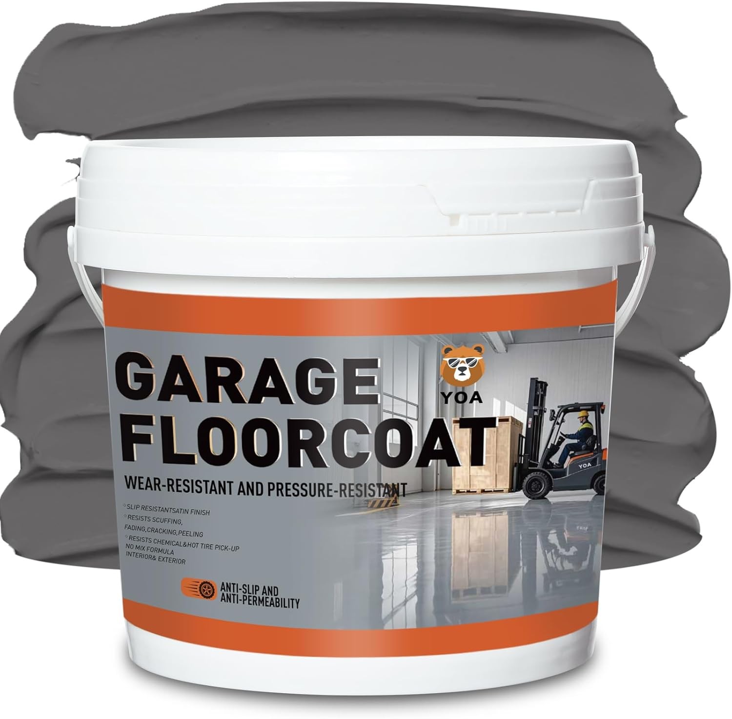 Concrete Garage Floor Paint YOA Acrylic Resin Gray
