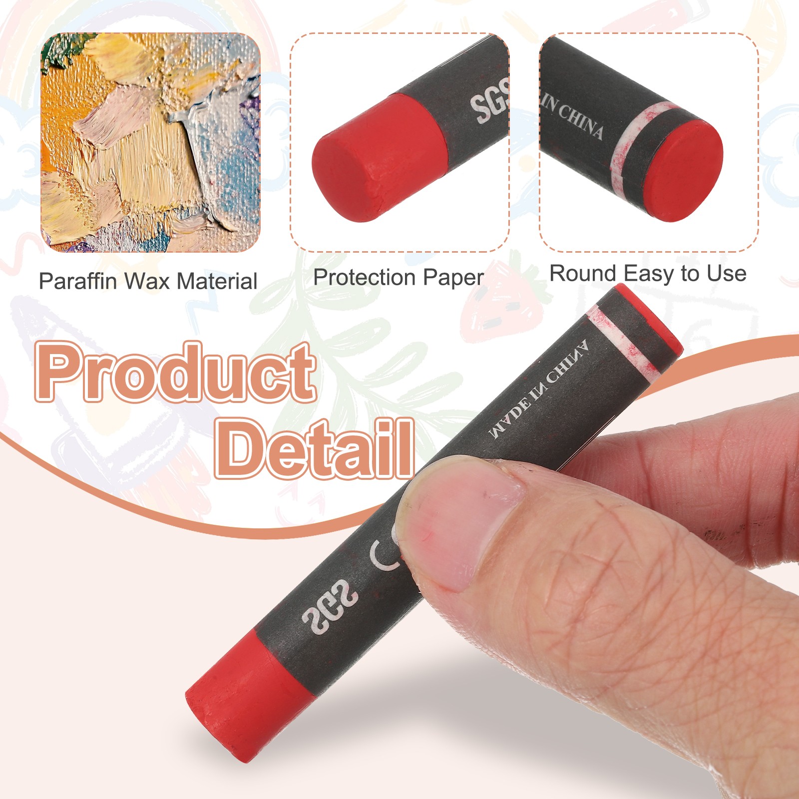 12Pcs Lumber Marking Crayons, 2.8″ x 0.4″ Tire Marker Drawing Crayons(Black/Red)