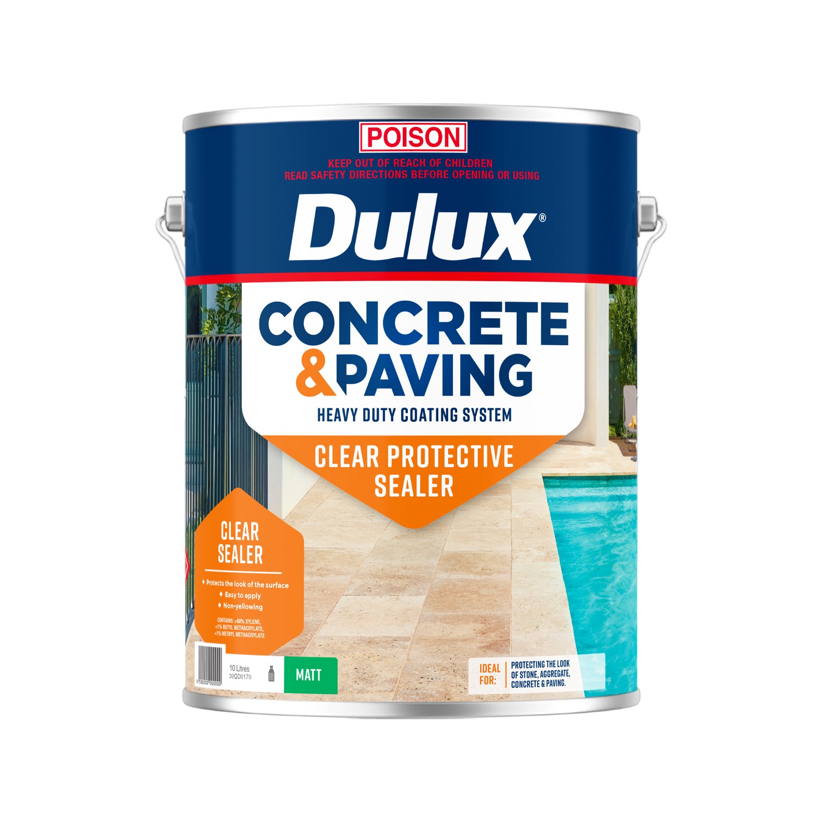 Dulux 10L Clear Matt Concrete And Paving Protective Sealer