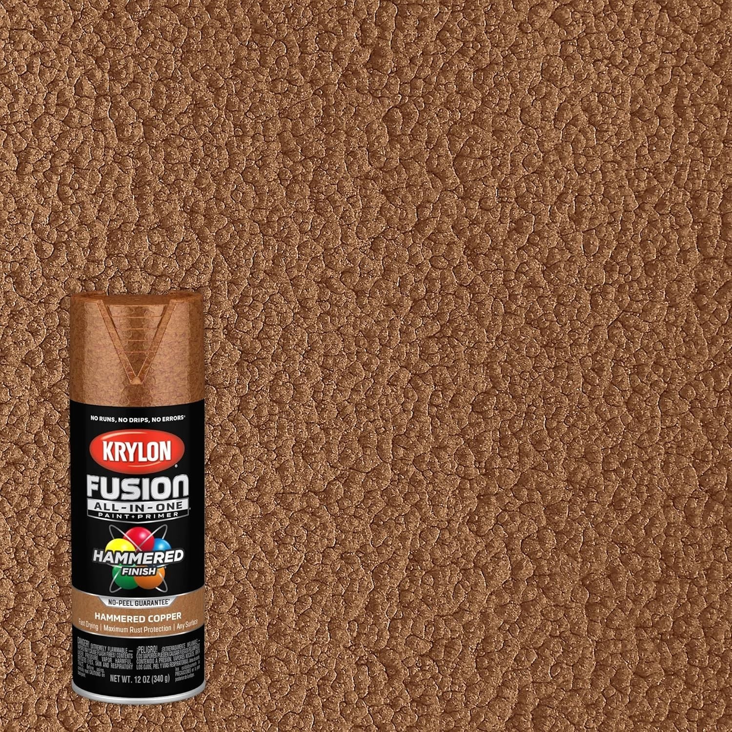 12 oz Fast-Drying Hammered Copper Spray Paint – Rust Protection for All Surfaces