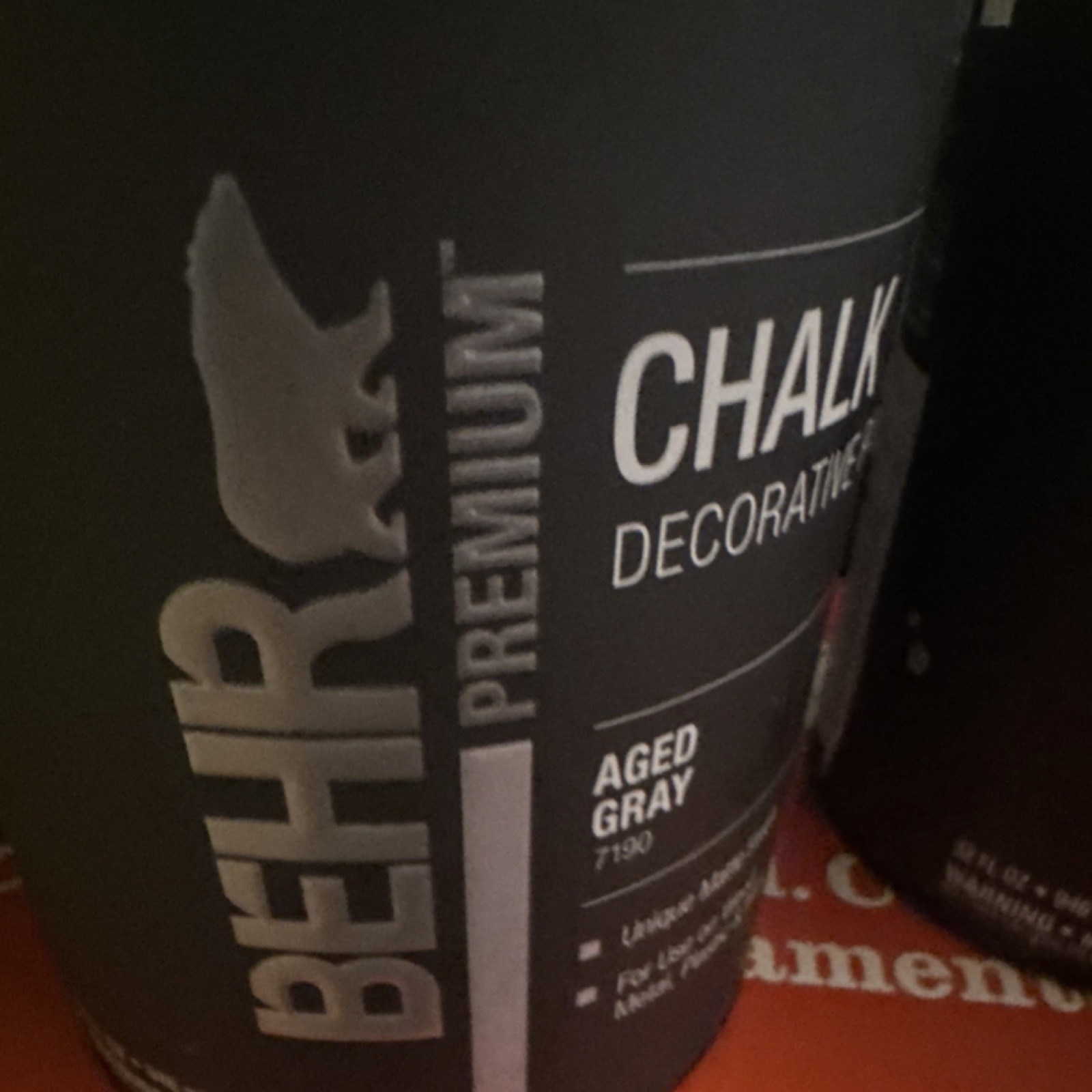 Behr Chalk Decorative Paint Aged Gray 1 qt Matte Finish for Wood Metal Plastic