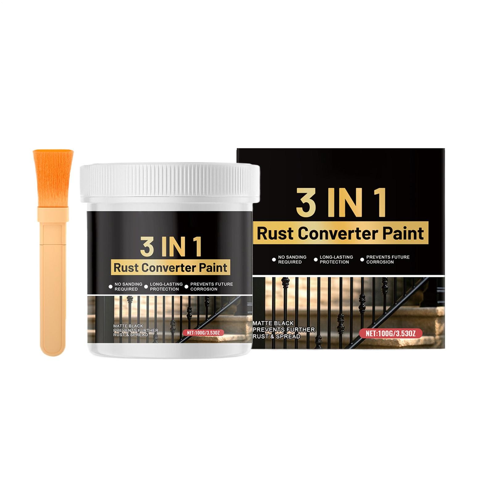 Rust Converter Paint Matte Black Anti-Rust Coating Metal Rust Converter