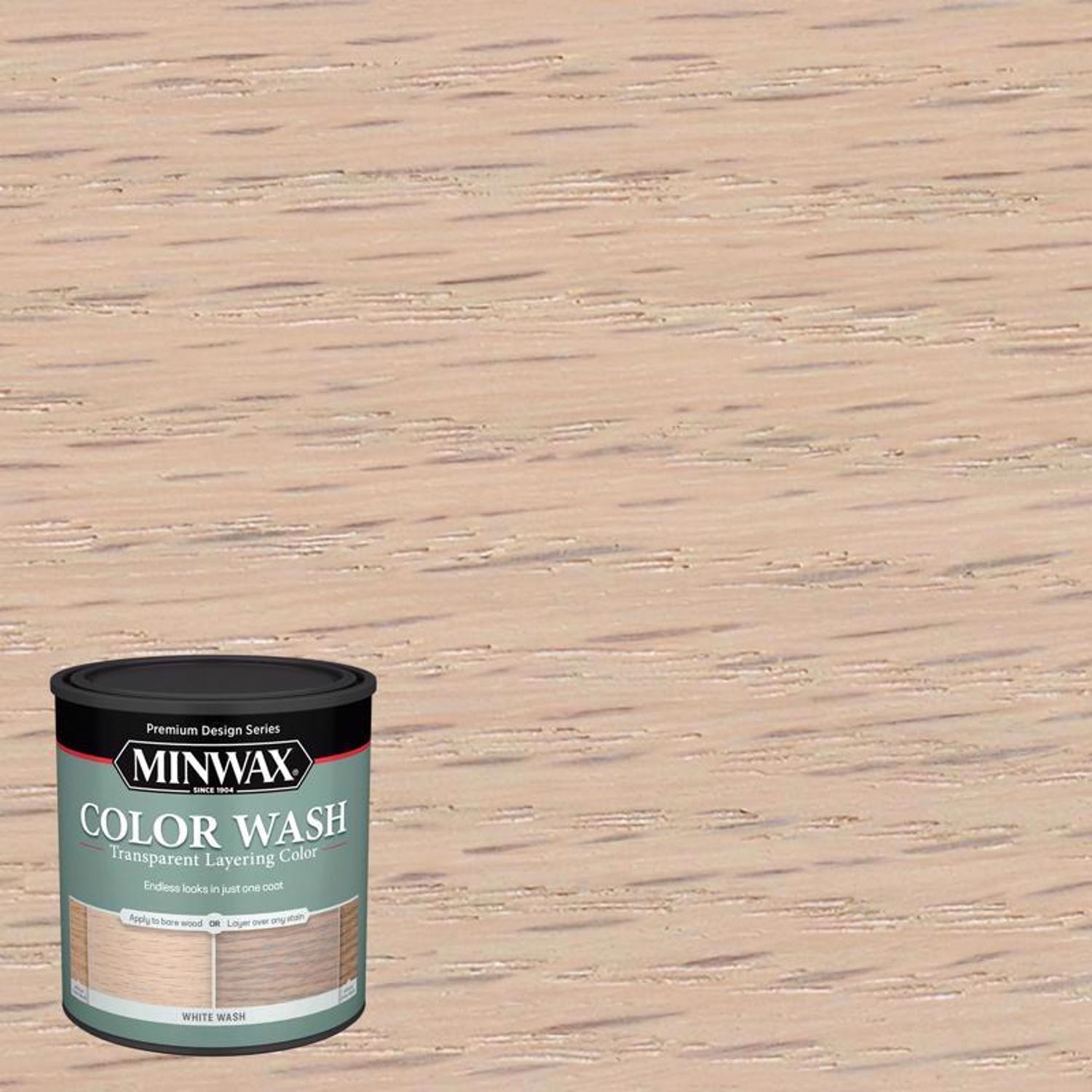 Minwax 618604444 Transparent Water-Based Wood White Wash Stain 1 qt. (Pack of 4)