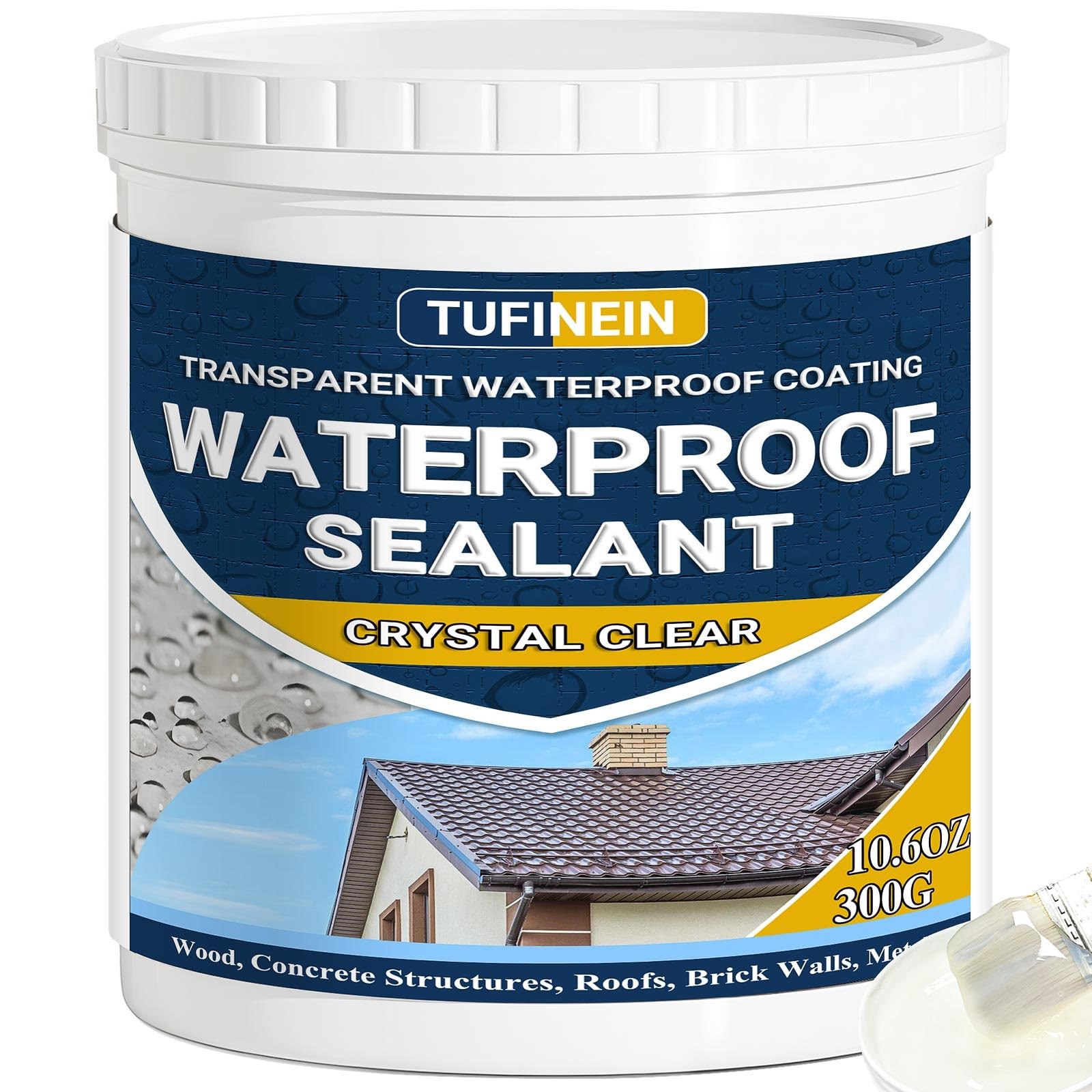 Transparent Waterproof Coating, TUFINEIN 10.6oz Invisible Clear