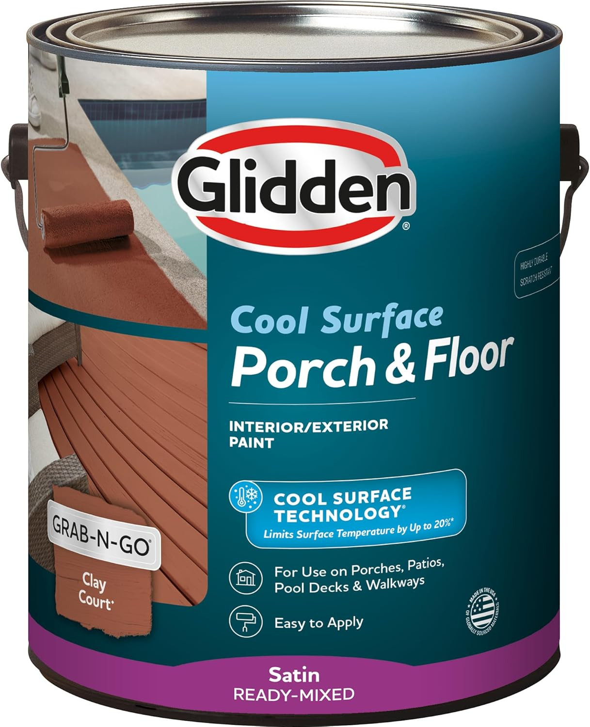 Porch and Floor with Cool Surface Technology Satin Interior/Exterior Paint, Clay