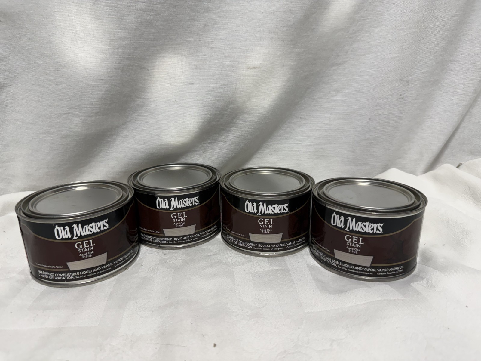 4x Old Masters Gel Stain Aged Oak 81908 One Pint 473mL Wood Finish New