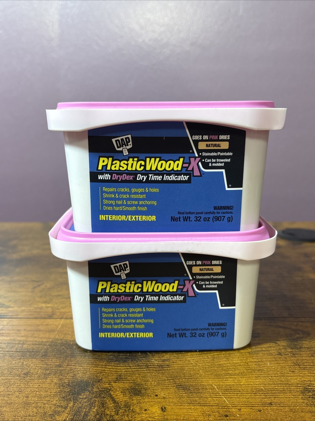 DAP 543 Series 00543 Qt Natural Plastic Wood-X w Drydex, 32 Oz Lot of 2
