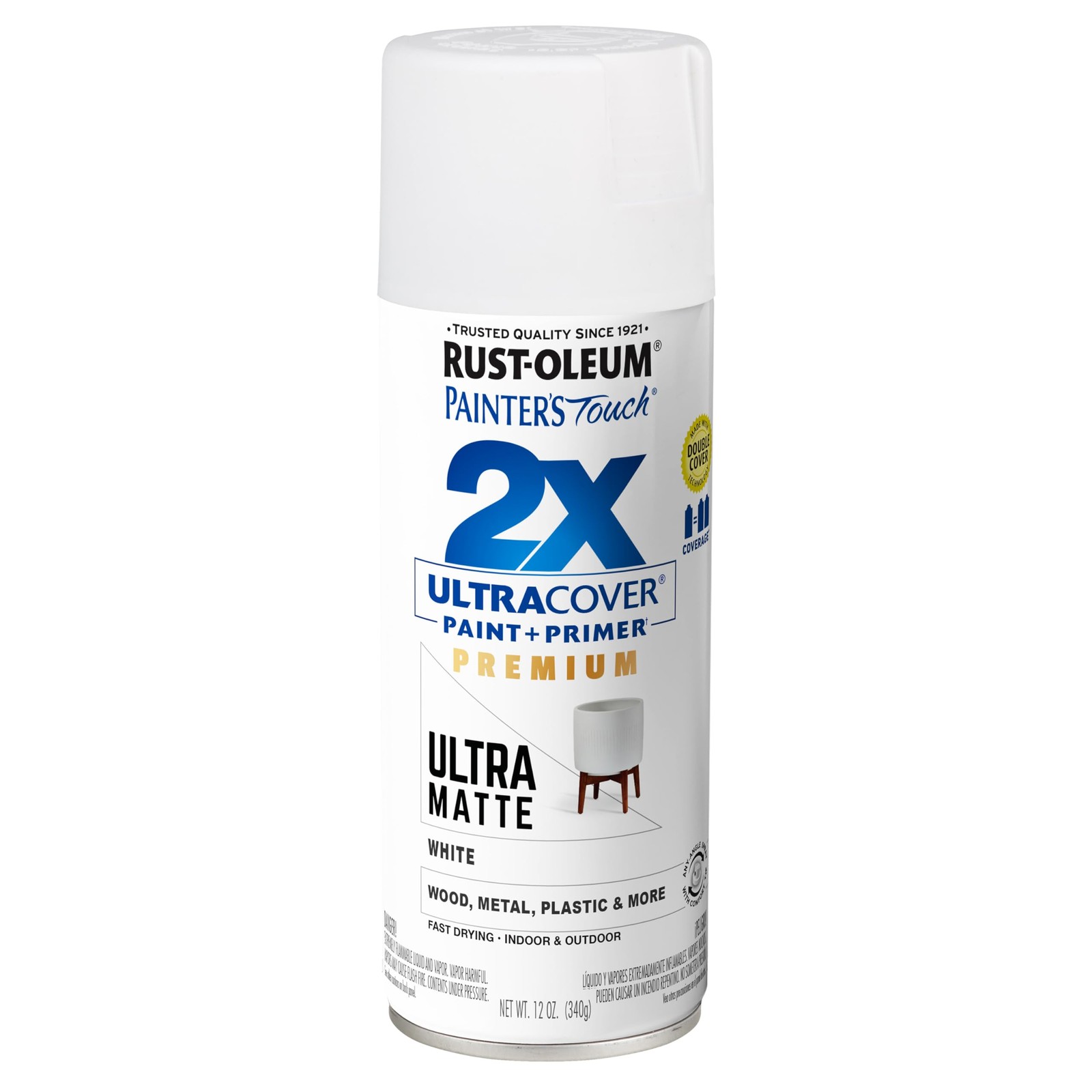 Rust Oleum Painter’s Touch 2X Ultra Cover Spray Paint Ultra Matte White Indoor