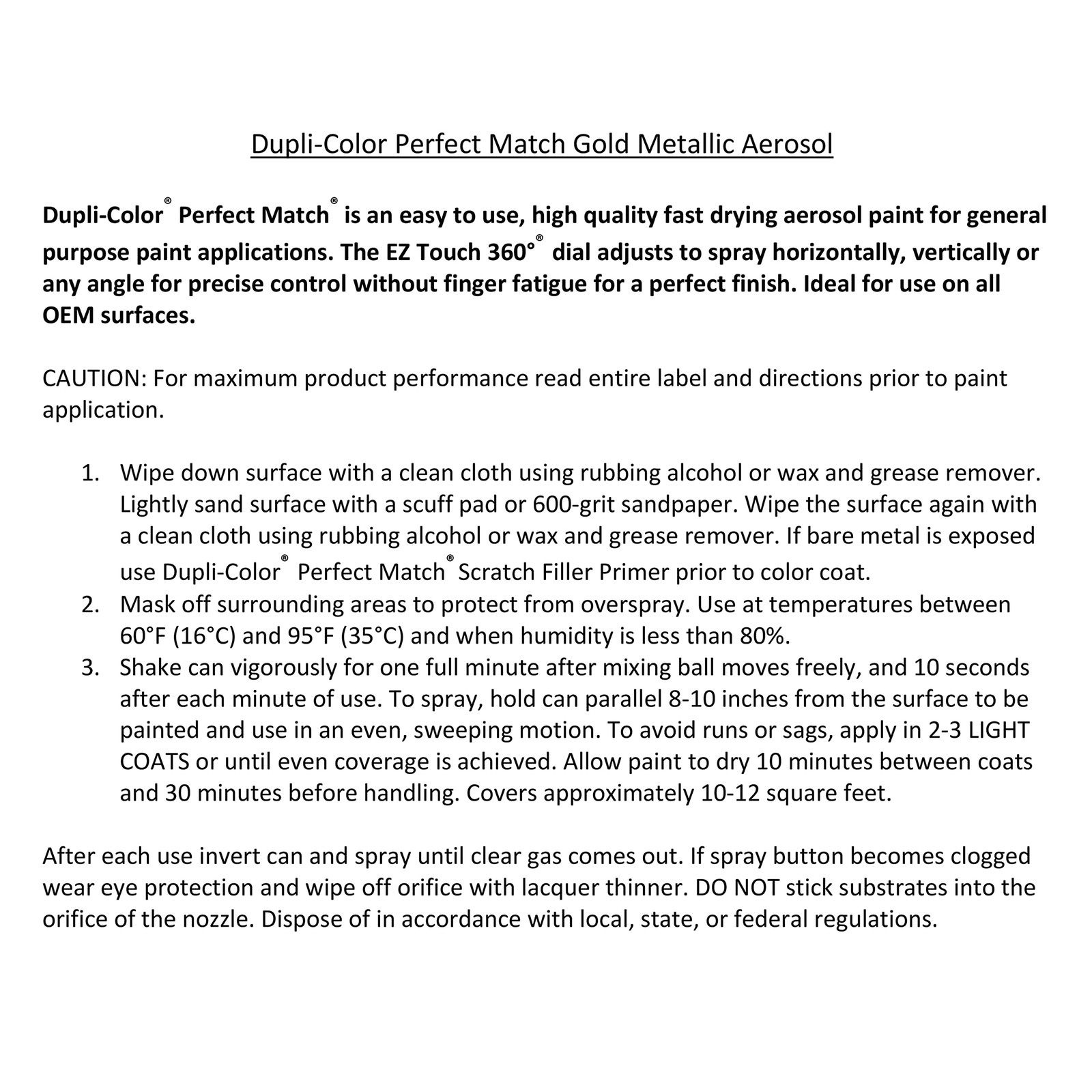 Gold Metallic Automotive Paint – Perfect Match, 8 oz Premium Finish