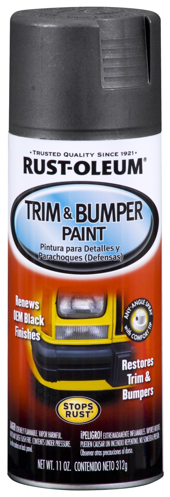 251574 Automotive Trim & Bumper Spray Paint, 11 oz, Black