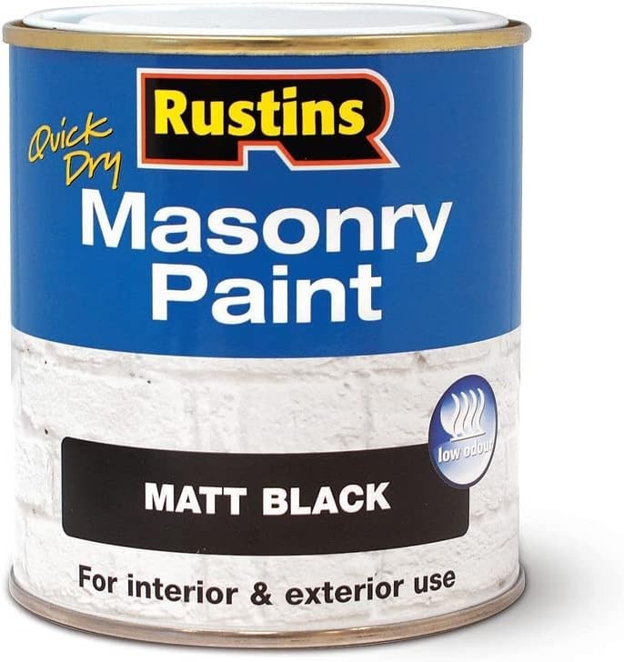 Quick Dry Matte Black Masonry Paint 250ml – Effortless Exterior & Interior Use