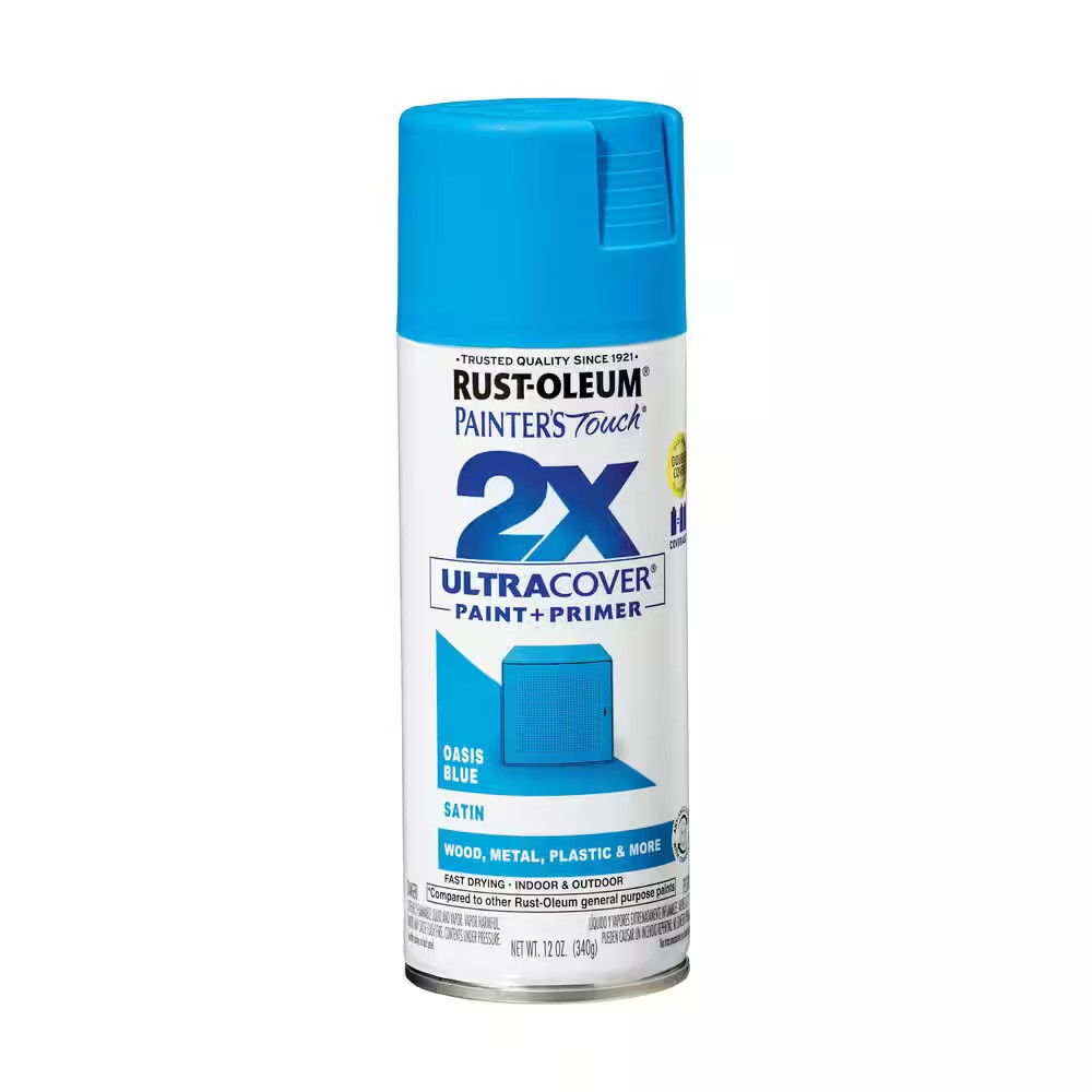 12 Oz. Satin Oasis Blue General Purpose Spray Paint (6-Pack)