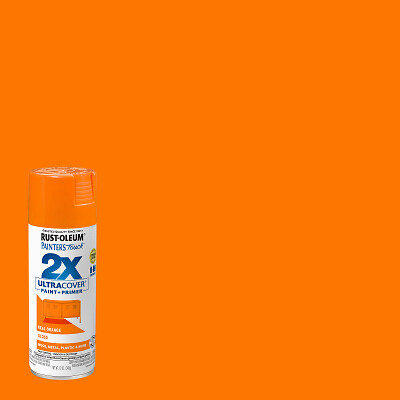 Rust-Oleum 334043 Painter’s Touch 2X Spray Paint, Gloss Real Orange, 12-oz. –