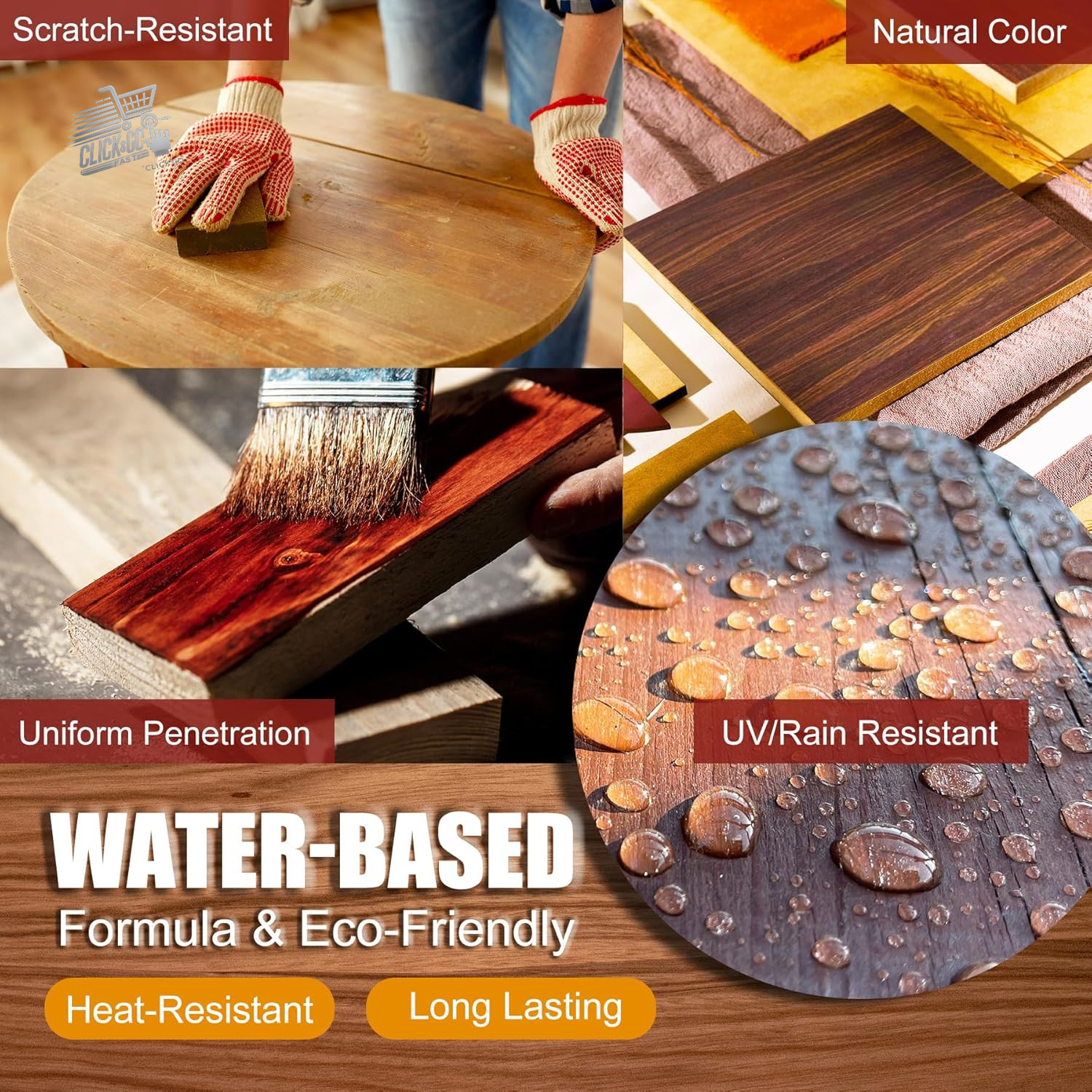 Biting Wood Base Water Impregnating Indoor Outdoor Dark Oak Gel 250ml