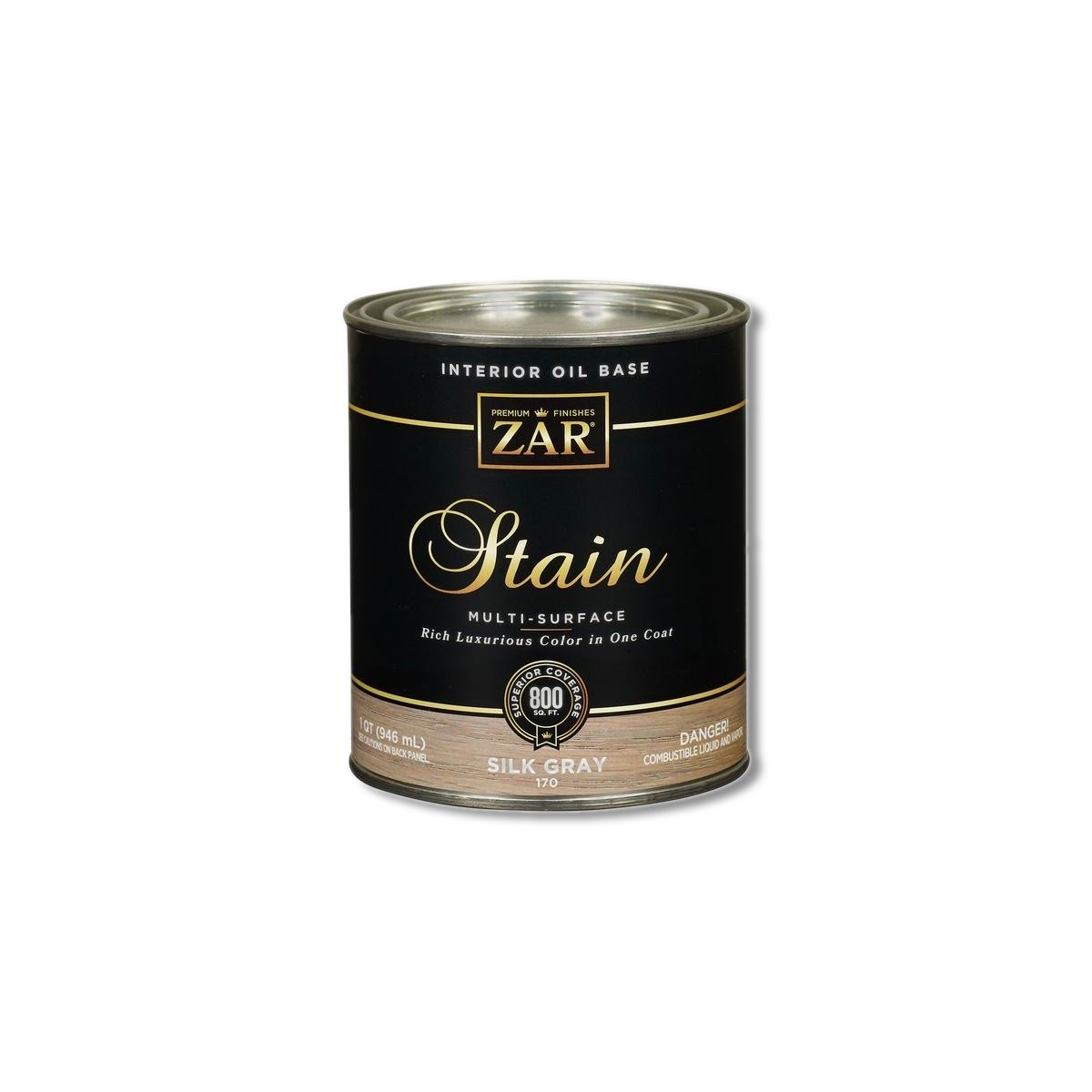 ZAR Solid Silk Gray Oil-Based Polyurethane Wood Stain 1 qt 17012