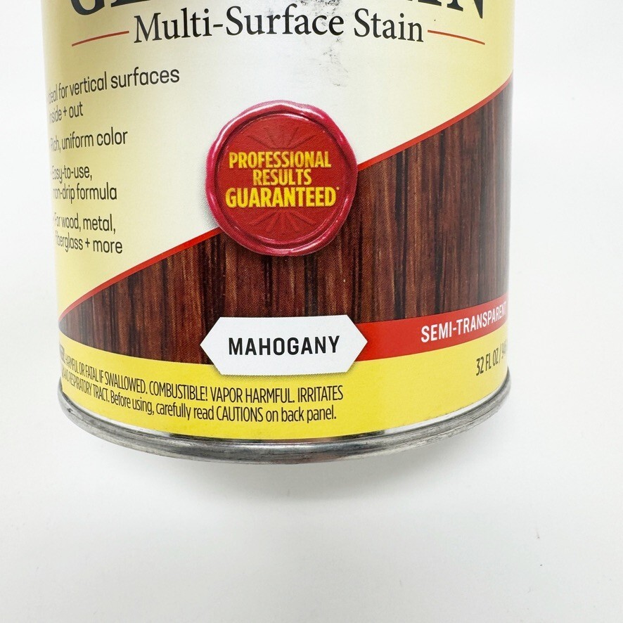 Minwax Gel Stain Multi Surface MAHOGANY Semi Transparent Quart NEW