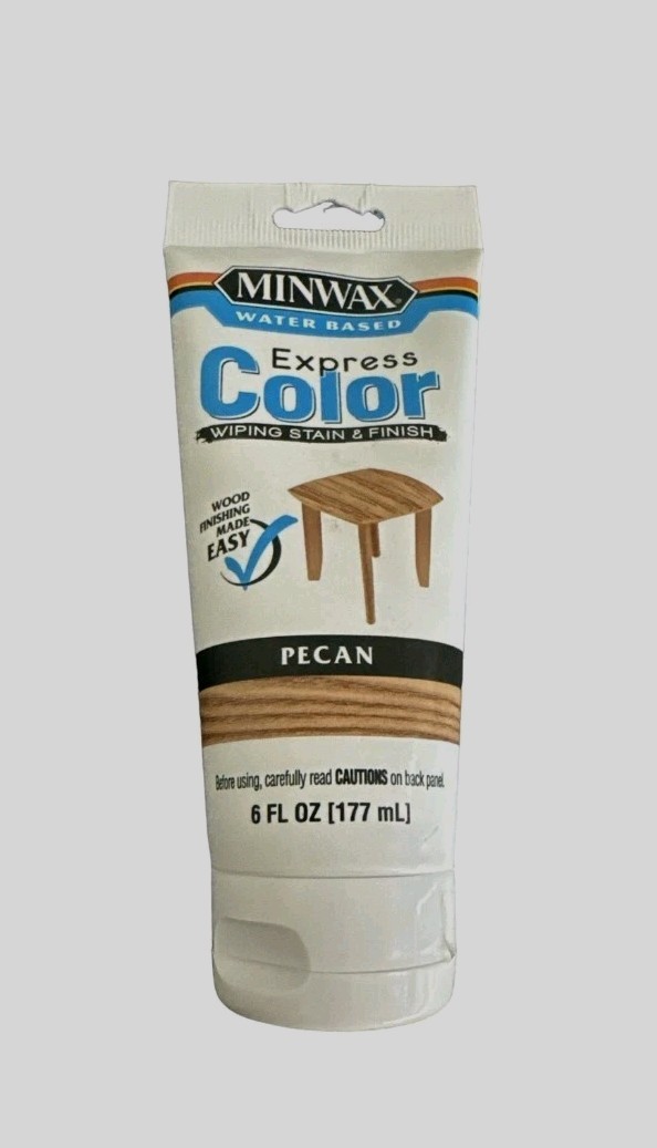 TWO Minwax Water Based Express Color Wiping Stain & Finish Pecan 6fl.oz Each