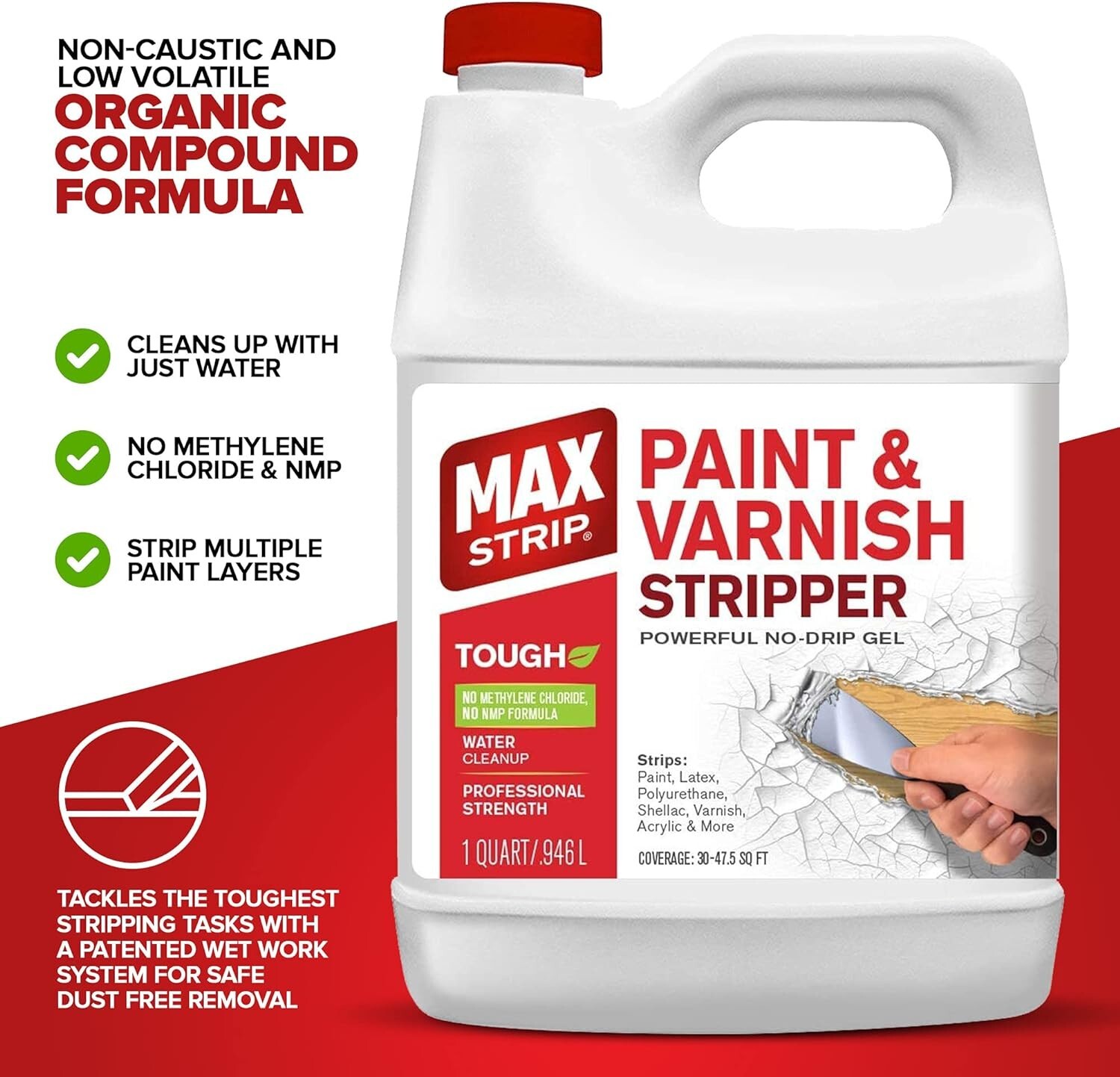 Professional Strength Paint and Varnish Stripper – 1 Gallon – Strips Paint, L…