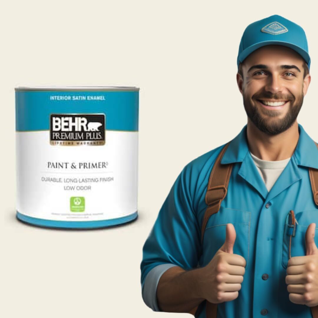 BEHR PREMIUM PLUS 1 qt. #12 Swiss Coffee Satin Enamel Low Odor Interior Paint