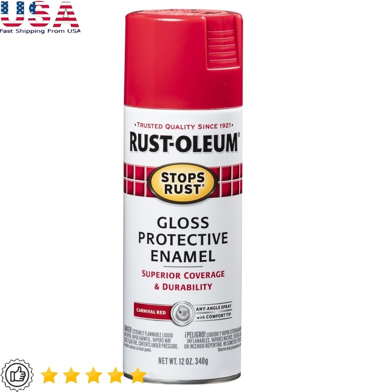 Gloss Protective Enamel Spray Paint Stops Rust Durable Indoor Outdoor Use 6 Pack